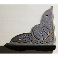 82832_Декоративный уголок для шкатулок, 39х39х10 мм, бронза, 8 шт. в упак.