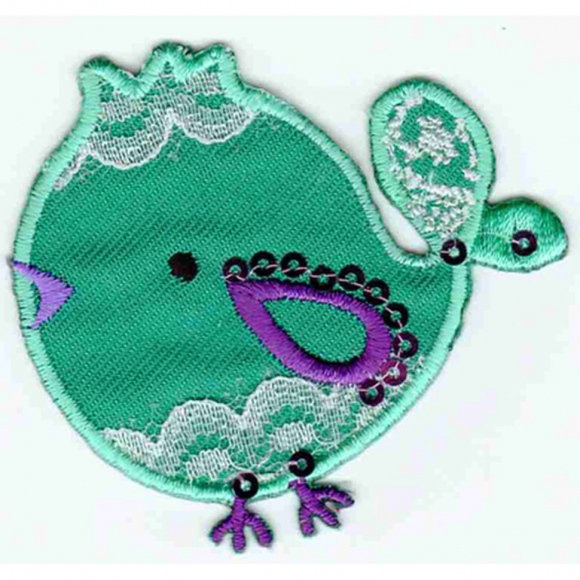 Термоаппликация HKM "Vogel mit Spitze gr?n"