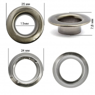 Люверсы сталь New Star №28 (? 13мм, h 7,8мм) цв. никель черный уп. 1000шт