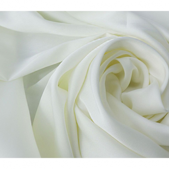 Ткань шелк Армани 89 г/м? 97% полиэстер, 3% спандекс шир.148 см арт.Р.11272.03 цв.03 молочный уп.25м