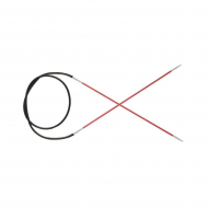 47074 Knit Pro Спицы круговые для вязания Zing 6.5мм/40см, алюминий, коралловый