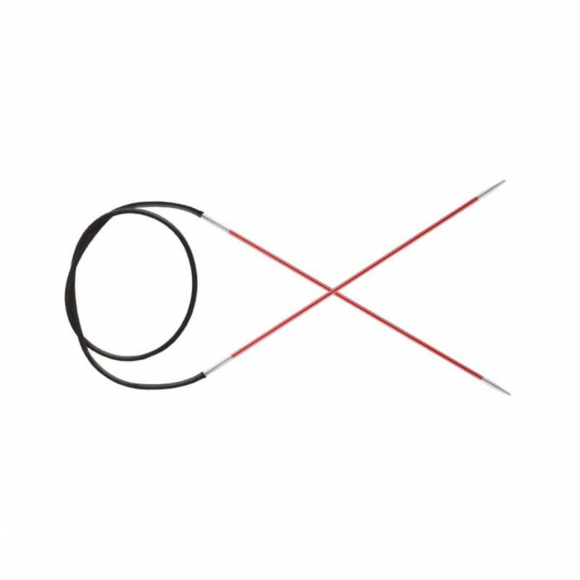 47074 Knit Pro Спицы круговые для вязания Zing 6.5мм/40см, алюминий, коралловый