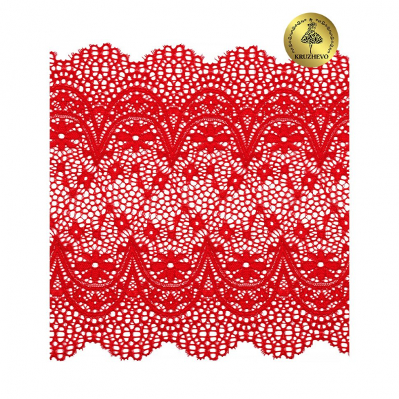 Кружево-стрейч KRUZHEVO арт.TBY 8013 шир.220мм цв.SD163 красный уп.3 м Кружево-стрейч KRUZHEVO арт.TBY 8013 шир.220мм цв.SD163 красный уп.3 м