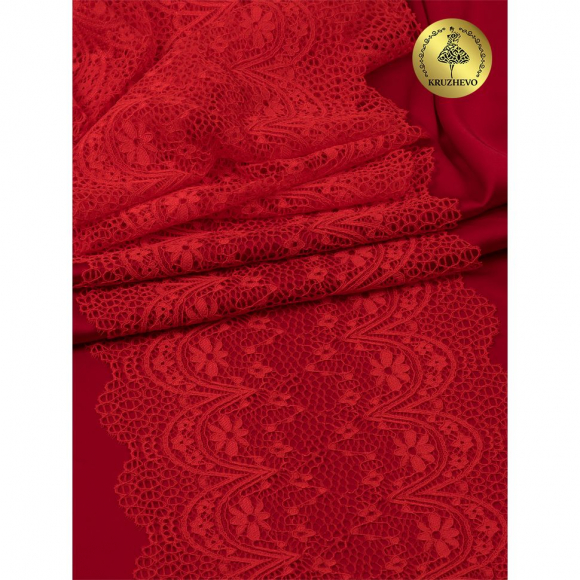 Кружево-стрейч KRUZHEVO арт.TBY 8013 шир.220мм цв.SD163 красный уп.3 м Кружево-стрейч KRUZHEVO арт.TBY 8013 шир.220мм цв.SD163 красный уп.3 м