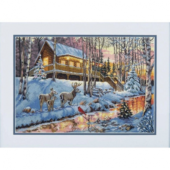 Набор для вышивания DIMENSIONS арт.DMS-70-08976 Зимняя хижина 38х25см