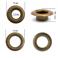 Люверсы сталь New Star №5 (? 7,3мм, h 5,41мм) цв. антик уп. 500шт