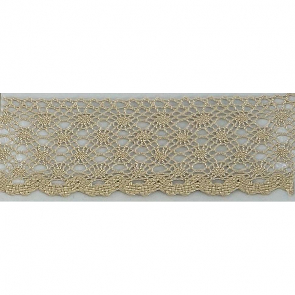 111968_Мерсеризованное хлопковое кружево, 30 мм, цвет темно-бежевый