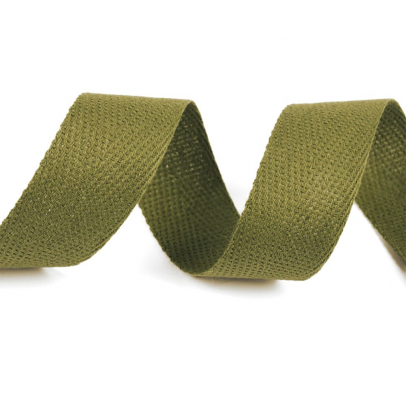 Тесьма киперная 22 мм хлопок 1,8г/см арт.12.2С-257К.22.016 цв.хаки уп.50м