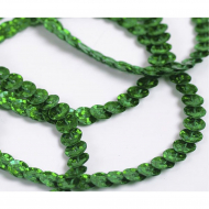 Пайетки на нитях 6мм Laser Bright арт.TBY-FLKU06-LB цв.50104 зеленый уп.73,12м
