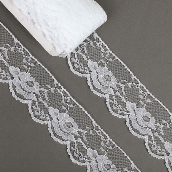 Кружево-трикотаж KRUZHEVO арт.TBY 1676 шир.50мм цв.01 белый, уп.27,4м Кружево-трикотаж KRUZHEVO арт.TBY 1676 шир.50мм цв.01 белый, уп.27,4м