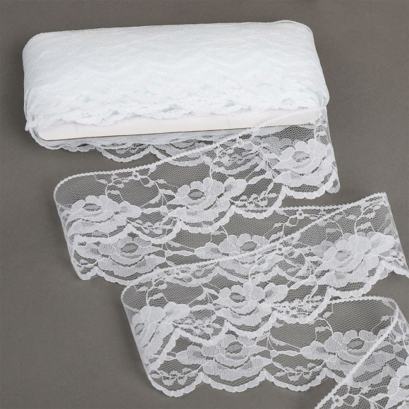 Кружево-трикотаж KRUZHEVO арт.TBY 1676 шир.50мм цв.01 белый, уп.27,4м Кружево-трикотаж KRUZHEVO арт.TBY 1676 шир.50мм цв.01 белый, уп.27,4м