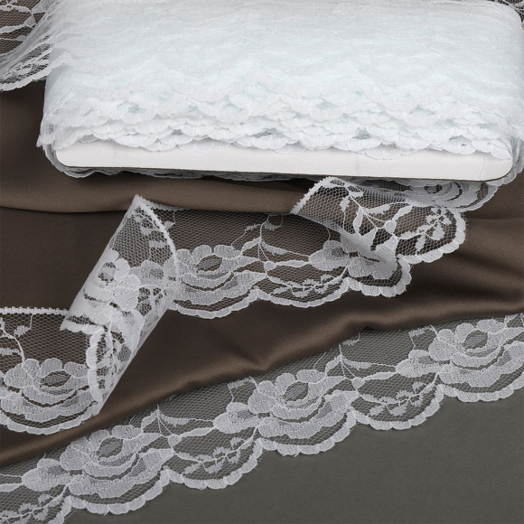 Кружево-трикотаж KRUZHEVO арт.TBY 1676 шир.50мм цв.01 белый, уп.27,4м Кружево-трикотаж KRUZHEVO арт.TBY 1676 шир.50мм цв.01 белый, уп.27,4м