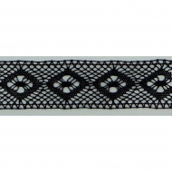 112037_Мерсеризованное хлопковое кружево, 25 мм, цвет темно-синий