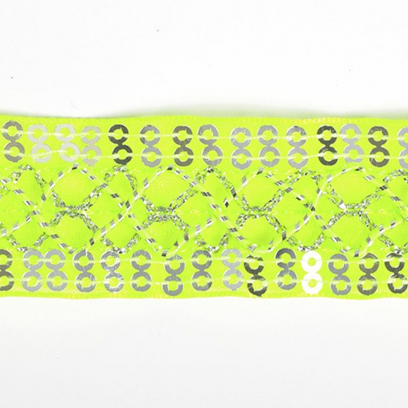 Тесьма с пайетками TBY арт.TH216 шир.25мм цв.057 салатовый уп.18,28м