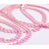 Пайетки на нитях 6мм Cream Colour арт.TBY-FLKU06-CC цв.0022 розовый уп.73.12м