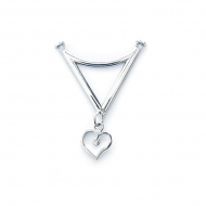 Украшение пришивное металл Сердце со стразом арт.UF.340 40х55мм цв.никель уп.10шт