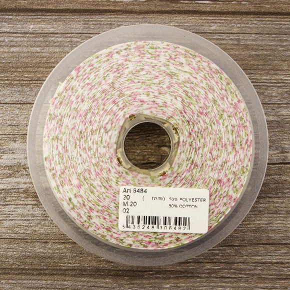 84719_Косая бейка с рисунком SAFISA, арт.6484, 20 мм, 20 м, цвет 02