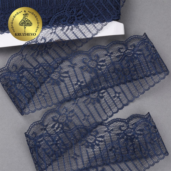 Кружево-трикотаж KRUZHEVO арт.TBY 1666 шир.50мм цв.04 т.синий, уп.27,4м