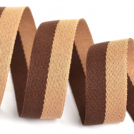Тесьма киперная 20 мм 90422 цв.791 бежевый, коричневый уп.20м