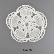 Кружевная аппликация KRUZHEVO арт.TBY.3008 Цветок объемный 6х6см, уп.20 шт.
