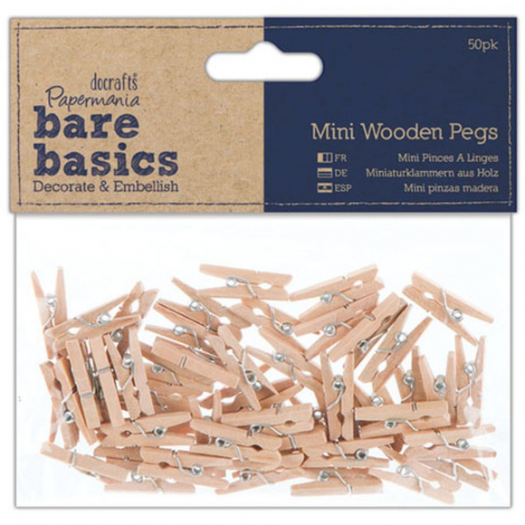 80798_Набор мини-прищепок "Bare Basics" для скрап проектов, 50 шт