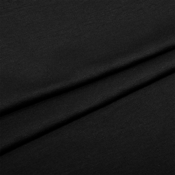 Ткань трикотаж Футер 2х нитка петля с лайкрой 230г пенье 180см черный уп.6м