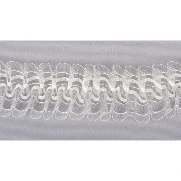 Лента шторная 100мм сборка шахматка арт.П-7050М цв.прозрачный уп.50м