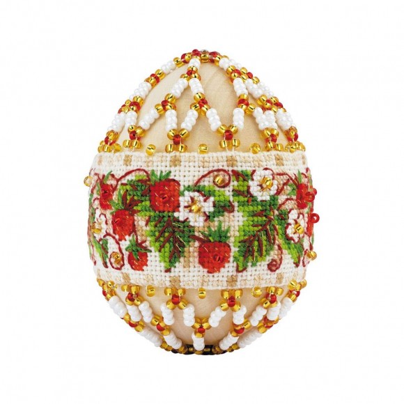 Набор для бисероплетения РИОЛИС арт.В219 Яйцо пасхальное Земляника 6,5х5 см