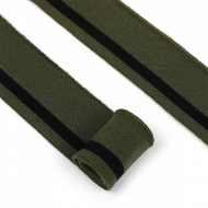 Подвяз трикотажный полиэстер арт.TBY.73077 цв.олива с черной полосой, 3,5х80см уп.5шт Подвяз трикотажный полиэстер арт.TBY.73077 цв.олива с черной полосой, 3,5х80см уп.5шт