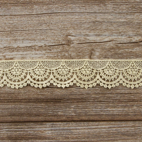 185612_Мерсеризованное хлопковое кружево, 33 мм, цвет бежевый