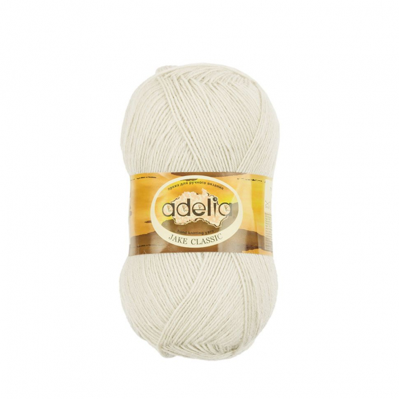 Пряжа ADELIA JAKE CLASSIC (75% шерсть, 25% нейлон) 5х100г/410м цв.03 молочный