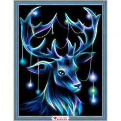 Набор для изготовления картин АЛМАЗНАЯ ЖИВОПИСЬ арт.АЖ.1898 Неоновый олень 30х40 см