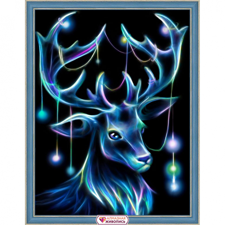 Набор для изготовления картин АЛМАЗНАЯ ЖИВОПИСЬ арт.АЖ.1898 Неоновый олень 30х40 см