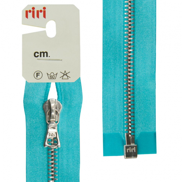 66039_Молния металл, Ni, разъёмная 1 замок, на атласной тесьме, 6 мм, 60 см, цвет 5859, бирюзовый 66039_Молния металл, Ni, разъёмная 1 замок, на атласной тесьме, 6 мм, 60 см, цвет 5859, бирюзовый