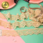 Кружево-стрейч KRUZHEVO арт.TBY.L839 шир.35мм цв.17 т.бежевый уп.50м