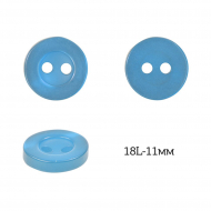 Пуговицы пластик арт.TBY.379.11.PBL цв.голубой перламутр, 18L-11мм, 2 прокола, 200шт