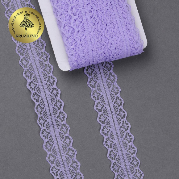 Кружево-трикотаж KRUZHEVO арт.TBY 1659-1 шир.30мм цв.11 св.сиреневый, уп.27,4м