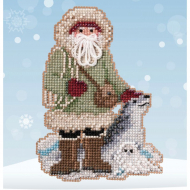 Набор для вышивания MILL HILL Санта с леопардом 8х12 см