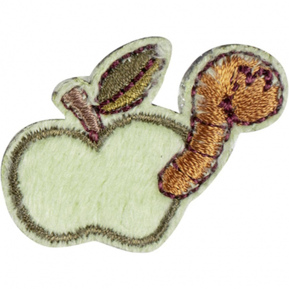 Термоаппликация "Яблоко зеленое с червячком"