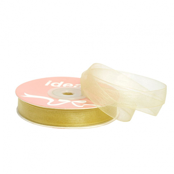 Лента капрон (органза) IDEAL шир.12мм цв.1052 бежевый уп.27,4 м