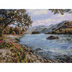 Набор Белоснежка для изготовления картин со стразами на подрамнике арт.БЛ.506-ST-S Горный Алтай 30х40 см