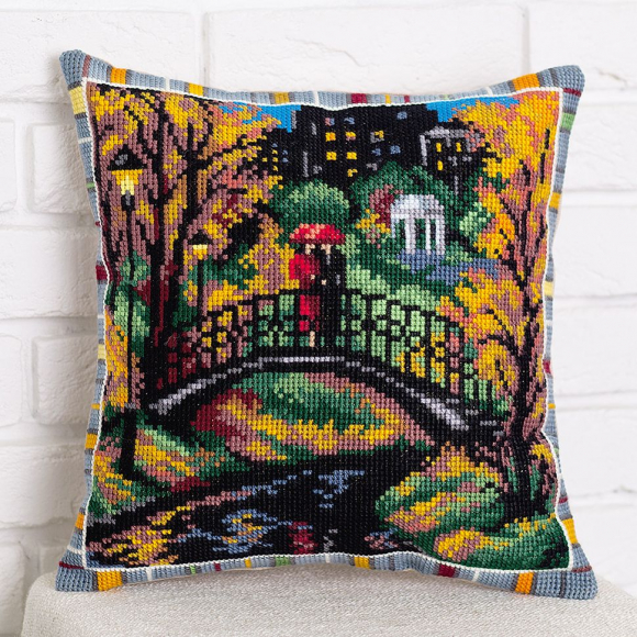 Набор для вышивания PANNA арт. PD-1739 Подушка Часовые любви 40х40 см