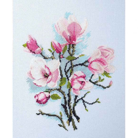 Набор для вышивания МАРЬЯ ИСКУСНИЦА арт.04.007.11 Розовая магнолия 25х31 см