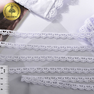 Кружево гипюр KRUZHEVO арт.TR.8G8008 шир.10мм цв.04 белый уп.9м