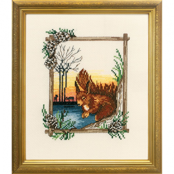 Набор для вышивания PERMIN арт.92-9591 Белка 24х26 см