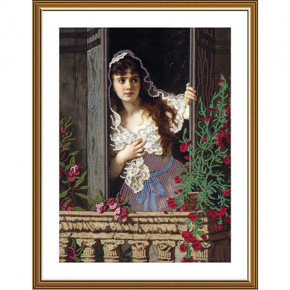 Набор для вышивания бисером НОВА СЛОБОДА арт.ДК2504 В ожидании 22х30 см