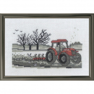 Набор для вышивания PERMIN арт.13-1390 Трактор 15х10 см