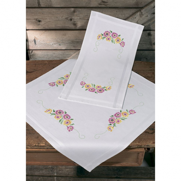 Набор для вышивания PERMIN арт.27-0837 Скатерть Африканская маргаритка 80х80 см