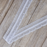 Мерсеризованное хлопковое кружево, 33 мм, цвет светло-голубой