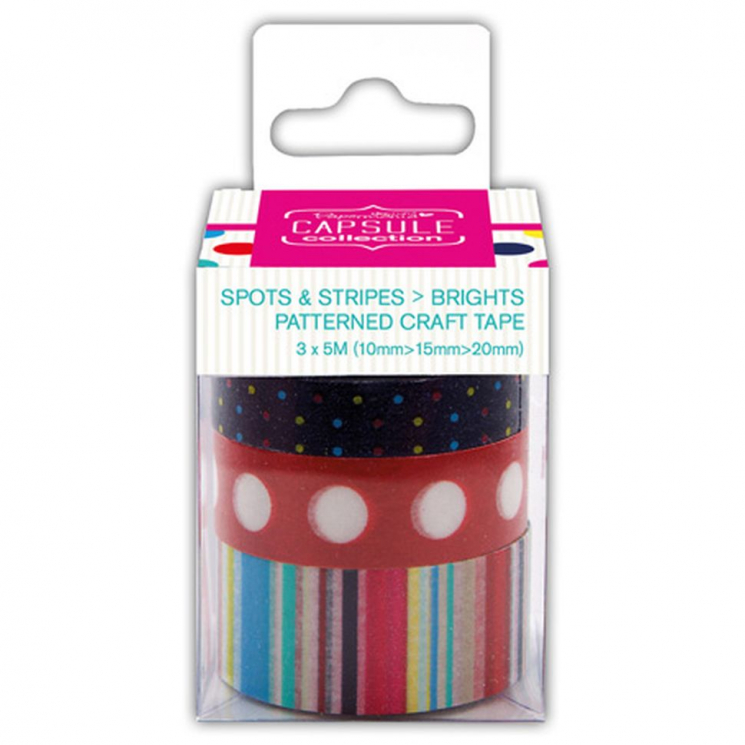 69059_Лента клейкая декоративная с рисуком Spots & Stripes Brights